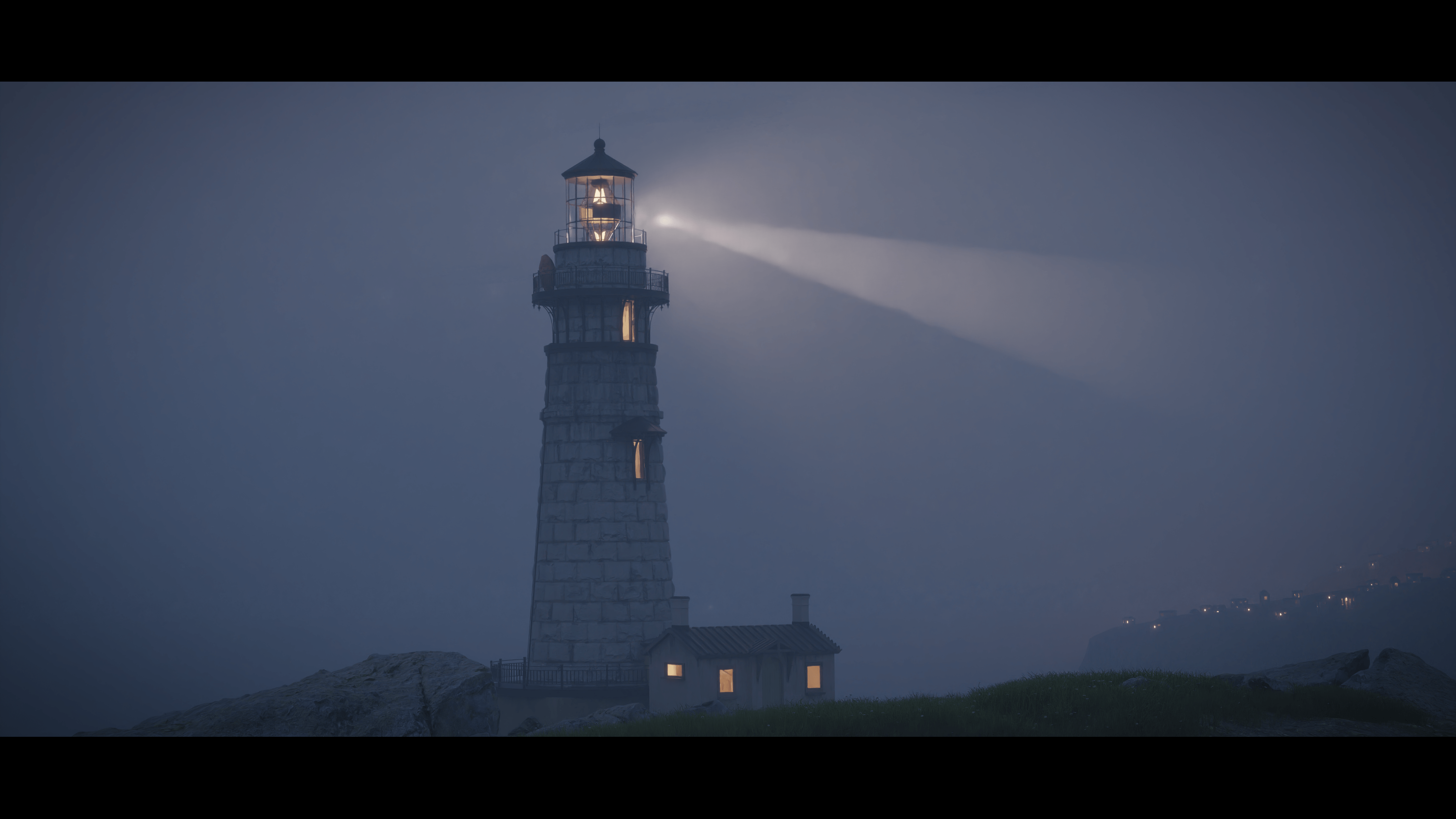 Lighthouse in fog